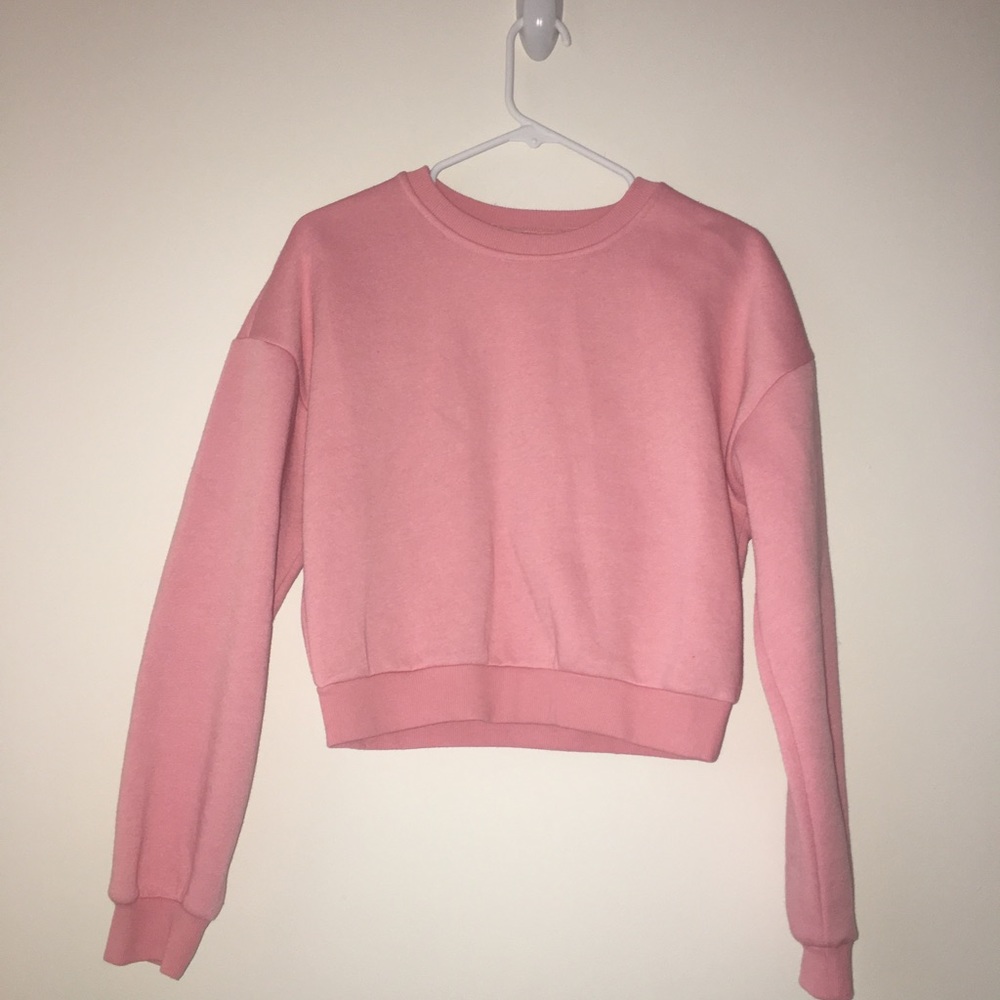 Pink Cropped Hoodie